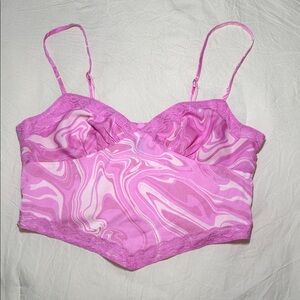 Wild Fable Pink Swirl Crop Top